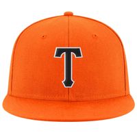 Topi Snapback 6 Panel Oranye dengan Logo Bordir 3D di Panel Depan, Unisex, Kasual, untuk Aktivitas Luar Ruangan, Pesta, dan Perjalanan