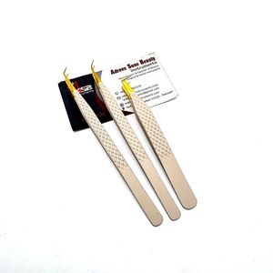 Nude Gold Lash Tweezers 90 Degree Slim <b>Boot</b> 45 Degree And Curved Isolation Custom Logo Beauty Eyelash Extension Tweezers - Product Image 2