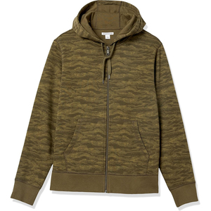Sweat-shirt à capuche zippé pour homme, coupe classique, couleur unie, en polaire, veste décontractée avec poches, respirant, pour l'automne - Product Image 5