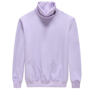 Men's Light Blue <b>Turtleneck</b> Pullover <b>Sweater</b> Solid Color Knitted Long Sleeve Autumn Wear - Product Image 3