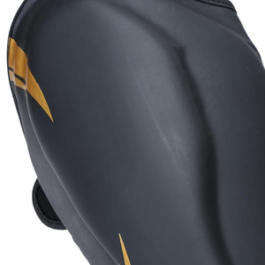 DAWNFROCE Protège-tibias de boxe professionnels légers en PU, noirs avec accents dorés, fermeture auto-agrippante, équipement de protection - Product Image 5