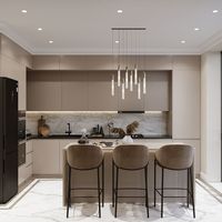 CBMmart Ensemble complet d'armoires de cuisine sur mesure avec plan de travail en quartz, design de villa de luxe