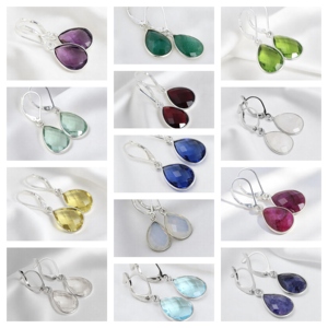 Pendientes de cuarzo topacio azul hechos a mano con forma de pera |   Pendientes de Plata de Ley 925 con Bisel para Mujer - Product Image 2