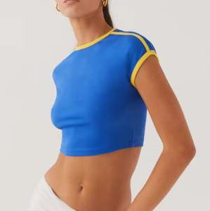 Camiseta Corta Azul Rey para Mujer, Estilo Y2K, con Logotipo Personalizado, al por Mayor, de Alta Calidad, Sexy - Product Image 5