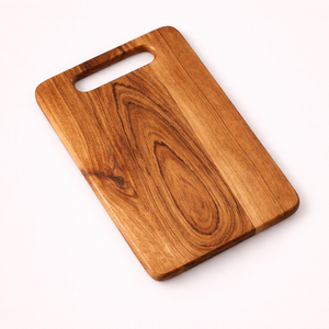 Planche à découper essentielle en bois d'acacia, grain naturel riche, surface douce pour les couteaux, avec poignée large pour une préparation quotidienne - Product Image 1
