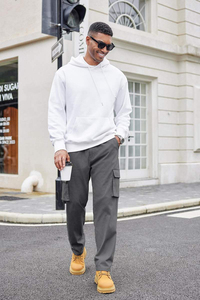 Lightweight Sporty Men's Casual Straight Mid-Rise Jogger Pants Breathable Quick Dry Eco-Friendly Windproof <b>Canvas</b> 100% Cotton - Product Image 5