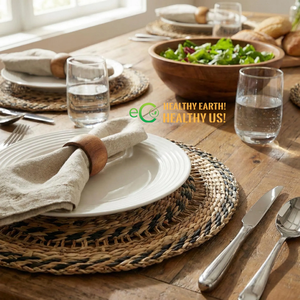 Modern Sedge Fiber Braided <b>Table</b> <b>Coasters</b> and Accent Flooring Carpets Decorative Placemats and Area Rugs - Product Image 5