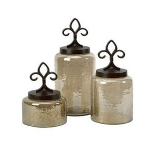 Antique Gold Metal Ginger Jar Set With Lid Hammered <b>Texture</b> Kitchens Decorative Jars Luxury Home Decor Container Modern Gift Use - Product Image 3