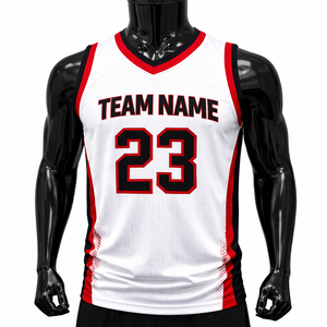 Fabricante de Camisetas de Baloncesto Personalizadas OEM, Secado Rápido, Transpirables, Tela 100% Poliéster, Sublimadas por Transferencia de Calor, Sin Mangas - Product Image 1