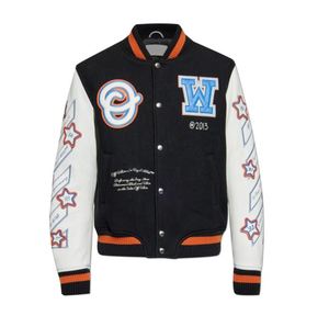 High Street Men's Vintage Style <b>Baseball</b> <b>Bomber</b> <b>Jacket</b> Breathable Plus Size Winter Coat College Letterman Lettering Cow Skin - Product Image 1