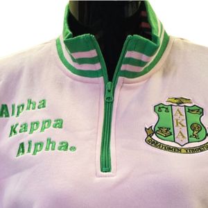 Sweat-shirt rose et vert à col zippé pour femme, pull à manches longues, vêtement décontracté et tendance, doux et confortable pour tous les jours - Product Image 4