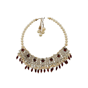 Collar de Gargantilla Chapado en Oro de 18K de Diseño con Cristales, Perlas y Diamantes en Forma de Bola para Fiesta 10575555RD - Product Image 2