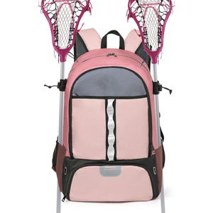 Mochila Deportiva Rosa Polvoriento para Lacrosse con Clip Resistente para Casco y Sistema de Fijación Doble para Palos, para Mujeres Atletas - Product Image 2