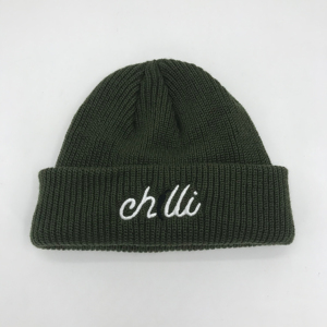Bonnet en tricot unisexe en acrylique pour l'hiver avec visage souriant brodé - Product Image 4