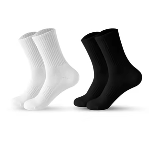 Custom Logo Men's Spandex/Polyester <b>Knee</b> <b>High</b> Socks Breathable Eco-Friendly Cotton Liner Adult Sports Athletic Socks - Product Image 1