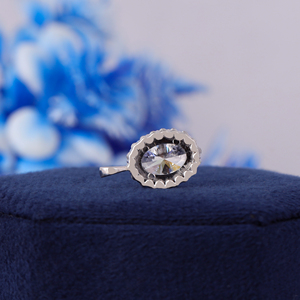Pendentif halo en diamant de laboratoire ovale de 2 carats, bague en or blanc 14 carats, certifié IGI - Product Image 6