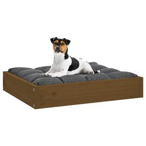 Lit pour chien en bois de pin massif brun miel durable 20,3 x 17,3 x 3,5 pouces, un lit confortable pour votre ami à fourrure - Product Image 6