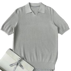 Polo décontracté en tricot de coton pour hommes, printemps et été, T-shirt à revers décontracté à la mode, T-shirt simple et de grande taille pour hommes - Product Image 5