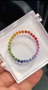 Natural <b>Rainbow</b> Sapphire Round Cut Gemstones Multi Color Loose Stones For Jewelry - Product Image 3