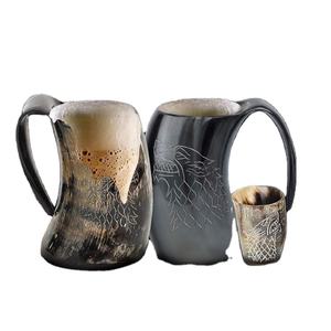 Craftshub Taza de Cuerno de Buey Hecha a Mano Ecológica de 12 Pulgadas Estilo Medieval Auténtico Acabado de Brillo Natural Vasos Fríos/Calientes Promocionales - Product Image 4