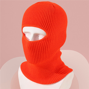 In-Stock Single-Hole Practical Stylish Custom Knitted Ski Mask <b>3</b> Ways to Wear Solid Color Balaclava - Product Image 5