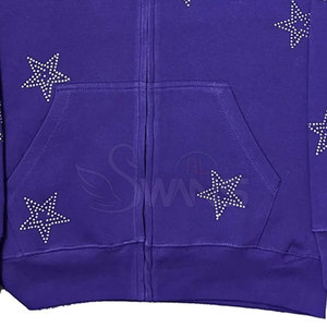 เสื้อฮู้ดบุซับในผ้าฝ้ายแท้ 100% คุณภาพสูง สีตามสั่ง ประดับคริสตัล สำหรับผู้ชาย ระบายอากาศได้ดี เหมาะสำหรับฤดูหนาว รับสกรีนโลโก้ ขายออนไลน์ - Product Image 4