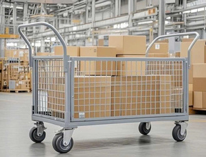 Chariot à plateforme industriel silencieux à 4 roues en acier inoxydable, pliable, avec clôture, moteur électrique 500 kg 1200 W, pour la manutention logistique en entrepôt - Product Image 5