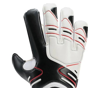 Gants de gardien de but de football noir et blanc, en latex, antidérapants, avec sangle de poignet réglable, respirants, unisexes - Product Image 5