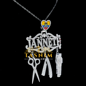 Collier pendentif JANNETH en moissanite de qualité supérieure, plaqué or rose, pour bijoux de luxe en argent 925 certifié, style hip-hop - Product Image 3
