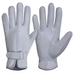 Gants en cuir de qualité supérieure à doigts entiers avec sangle de poignet réglable pour l'équitation et les activités estivales en plein air, unisexe - Product Image 6