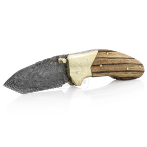 Damascus Steel Folding Knife DD-FK-518 Zebra Wood Handle Handmade Pocket Knife Outdoor Hunting Multi <b>Tool</b> Bushcraft - Product Image 5