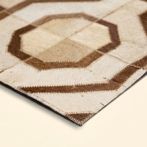 Octave Link Beige <b>Brown</b> Hand Tufted Wool Rug Modern Interlocking Geometric Non-Slip Eco-Friendly Living Room Bedroom Hotel - Product Image 6