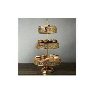 Decorative Metal <b>Cake</b> Stand With Modern Design Suitable For <b>Wedding</b> Table Centerpiece And Dessert Serving Setup - Product Image 3