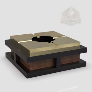 Cendrier carré de luxe sans fumée, finition dorée, base en aluminium, cendrier à cigares de qualité supérieure, style américain, utilisation à domicile et en restaurant, utilisation en hôtel aux Émirats arabes unis - Product Image 1