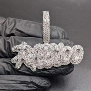 Colgante Clásico con Diamante Moissanite VVS, Diseño Hip Hop, Engaste Hecho a Mano, Plata de Ley 925, Colgante Personalizado - Product Image 5