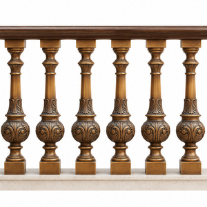 Barandilla de Bronce Esculpido con Balaustres Ornamentados y Detalles de Hilos Acanalados, Pasamanos y Balaustrada Metálicos - Product Image 3