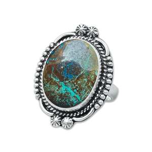 Trending Factory Price Wholesale 925 Sterling Silver <b>Fine</b> <b>Rings</b> Original Chrysocolla Malachite Gemstone Women's Wedding Jewelry - Product Image 2