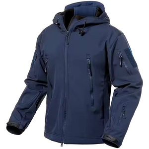Men's Beige Solid Casual Hooded Waterproof <b>Fleece</b> Bomber Jacket <b>Zipper</b> Front Workwear Style Regular Fit Polyester Winter Wear - Product Image 2