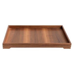 High Quality Solid Wood Eco Friendly Wedding Serving Tray Cutout Handles Rectangular Brown Luxury Classic Modern Multifunction - Product Image 2
