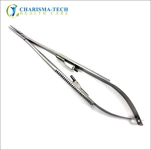 Portaagujas CHARISMATECH con Bloqueo, Acero Inoxidable, Instrumentos Quirúrgicos para Microcirugía Oftálmica y Sutura, con Certificación CE - Product Image 2