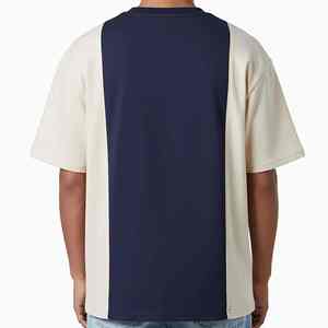 Oversized Panel Design T Shirt Men Casual Streetwear Custom Logo Two Tone Oversized Heavyweight T Shirt Premium Color Block Tee - Product Image 6