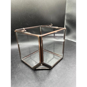 Exclusive Living Metal Terrarium <b>Glass</b> Planter Elegant Indoor Plant Holder Geometric Home Decor <b>Square</b> Shape In Reasonable Price - Product Image 5