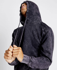 Men's Winter Acid Sunfaded Wash <b>Soft</b> Organic Cotton Fleece Oversized Streetwear <b>Hoodies</b> & Sweatshirts - Product Image 4