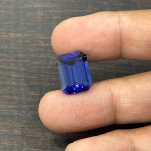Tanzanite bleue naturelle taille octogonale 10,91 carats certifiée GSI, pierre précieuse de tanzanite brute chauffée, qualité AAAA, gemme bleue de qualité supérieure de Tanzanie - Product Image 5