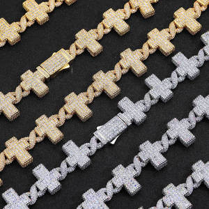 Bracelet entièrement serti de diamants, bracelet croix en diamants, bracelet hip hop, bracelet cadeau pour homme, bijoux hip hop, bracelet pour homme - Product Image 2