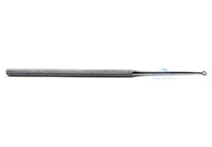 Buck Ear Curette #3 Sharp Angled 5mm O.D. 5 7/8In.(15cm) Base en acier inoxydable d'instruments chirurgicaux de qualité certifiée par CE - Product Image 2