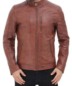 Chaqueta de cuero para hombre, corte ajustado, estilo motero, cuero genuino, suave, duradero, transpirable, informal, para viajes, otoño e invierno - Product Image 4