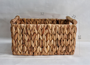 Panier multifonctionnel en paille de jacinthe d'eau tressée pour la décoration de la maison et le rangement de bureau - Product Image 4