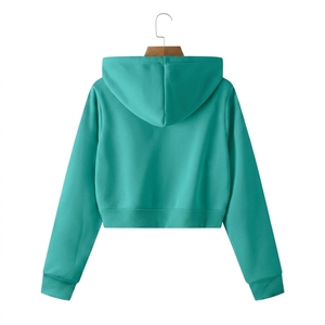 Sudadera Corta Lisa de Alta Calidad para Mujer, Estilo Urbano, Oversize, Fabricantes de Sudaderas Cortas Lisas - Product Image 2