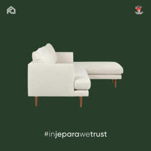 Sofá Seccional Moderno en Forma de L, Tapizado en Tela, Chaise Longue, Patas de Madera, Muebles para Sala de Estar, Hotel, Villa - Product Image 6